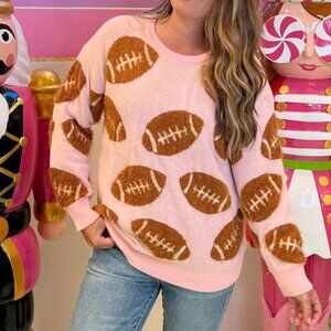 Simply Souther Fuzzy Football Sweater
